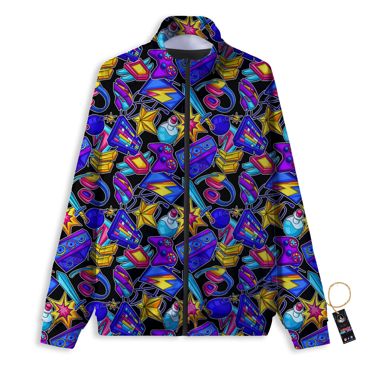 Gaming Items Colorful Print Pattern Track Jacket-grizzshop
