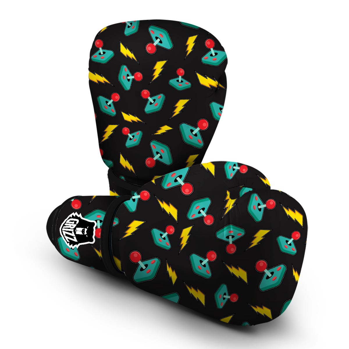 Gaming Joystick Pattern Print Boxing Gloves-grizzshop