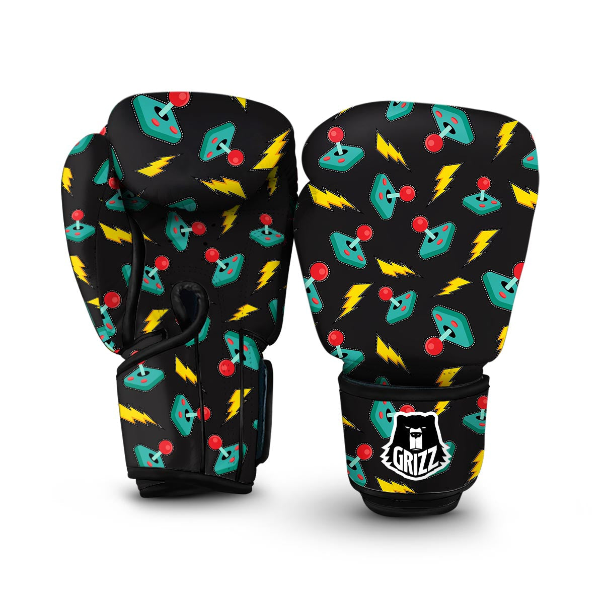 Gaming Joystick Pattern Print Boxing Gloves-grizzshop