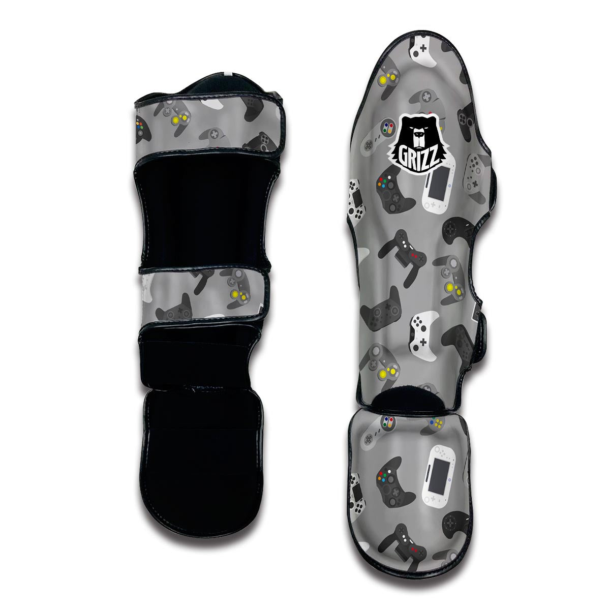 Gaming Joystick Print Pattern Muay Thai Shin Guards-grizzshop