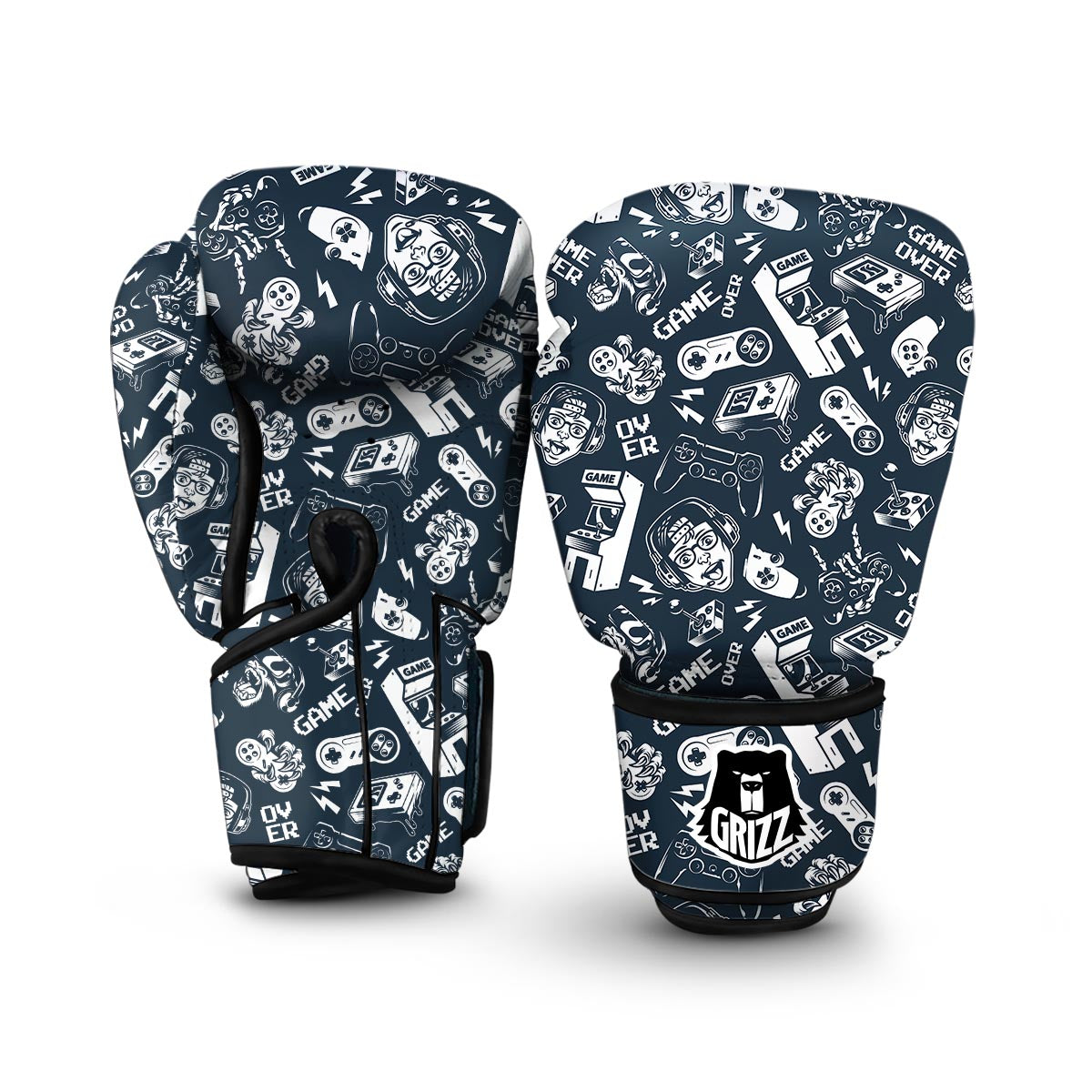 Gaming Pattern Print Boxing Gloves-grizzshop