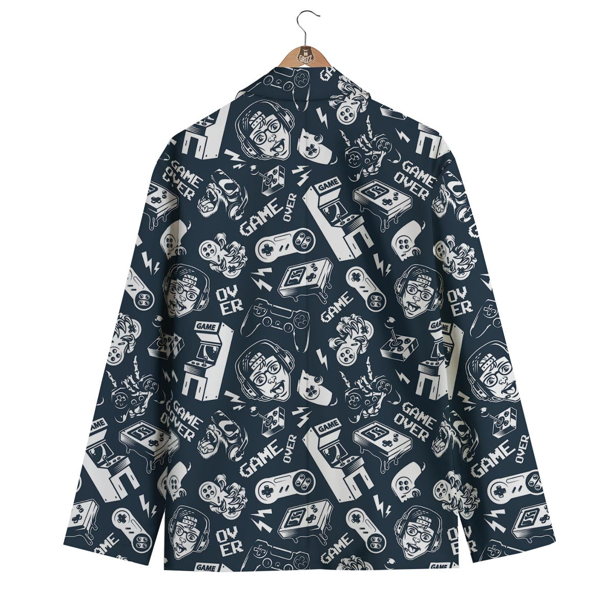 Gaming Pattern Print Men's Blazer-grizzshop