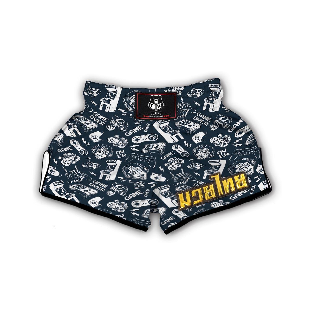 Gaming Pattern Print Muay Thai Boxing Shorts-grizzshop