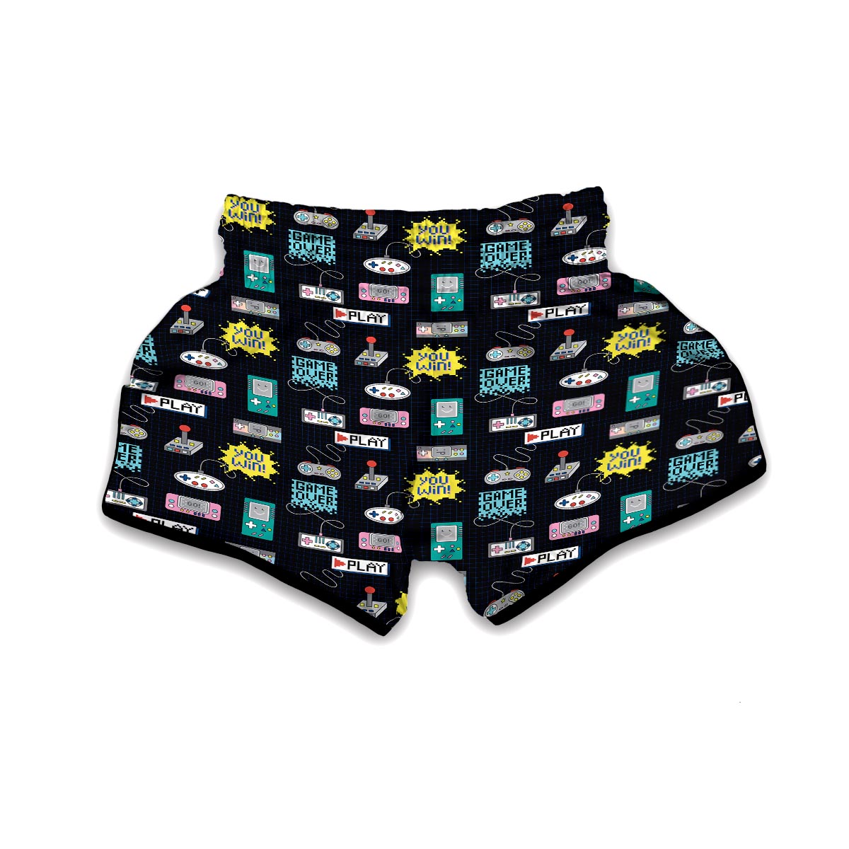 Gaming Print Pattern Muay Thai Boxing Shorts-grizzshop