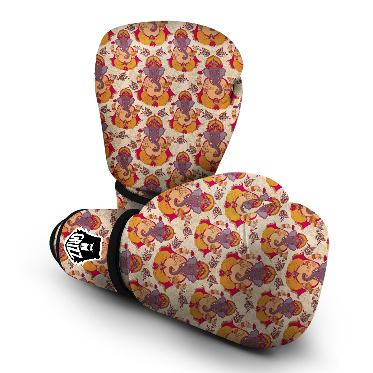 Ganesha Print Pattern Boxing Gloves-grizzshop