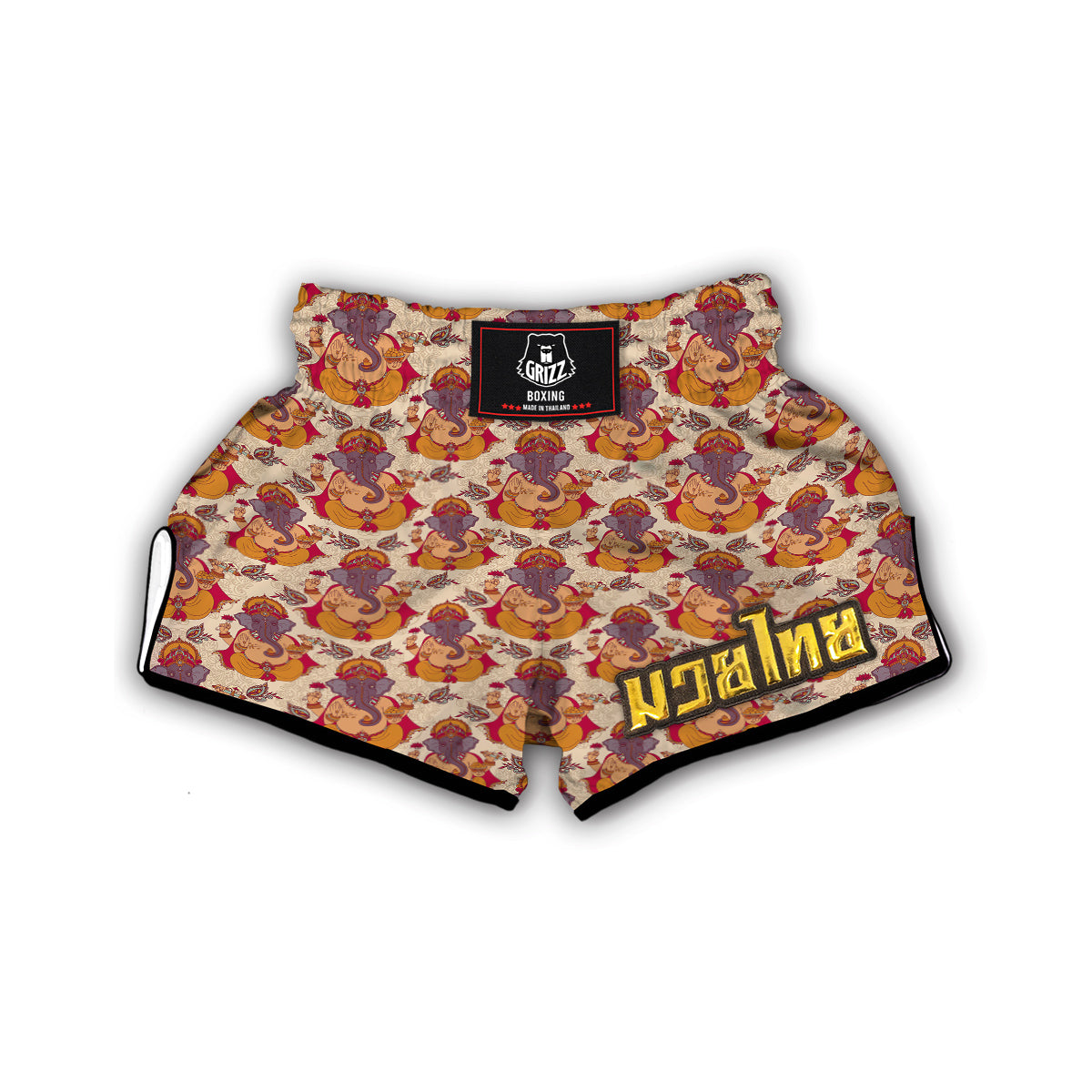 Ganesha Print Pattern Muay Thai Boxing Shorts-grizzshop