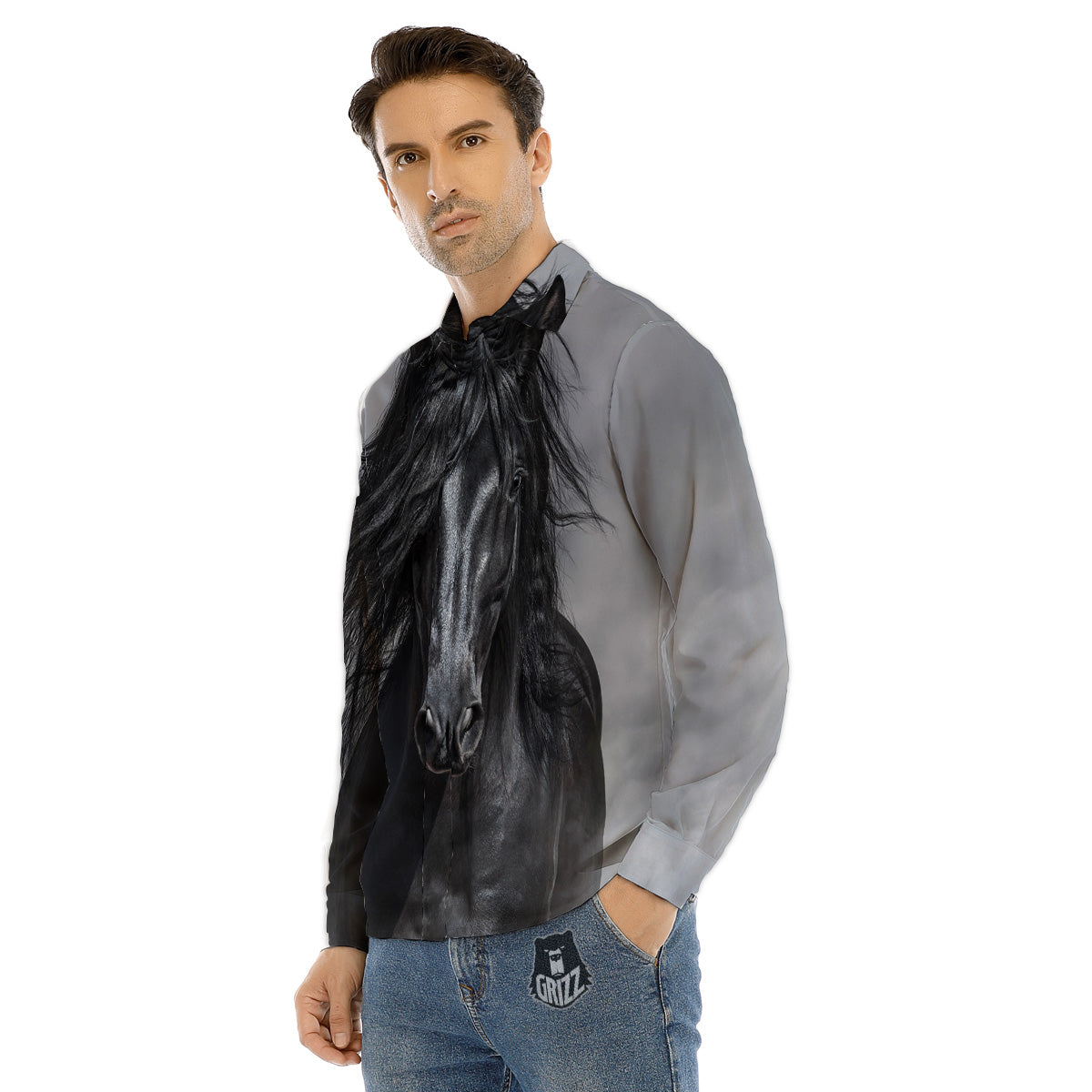 Gang Gun And Money Vintage Print Pattern Men's Dress Shirts-grizzshop