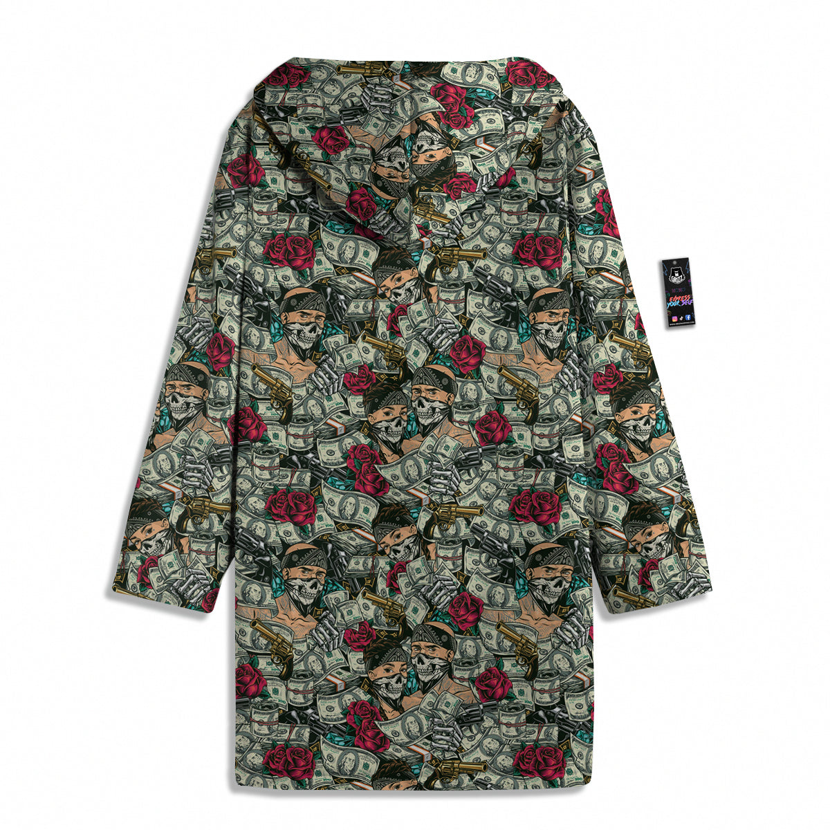 Gang Gun And Money Vintage Print Pattern Men's Windbreaker Jacket-grizzshop