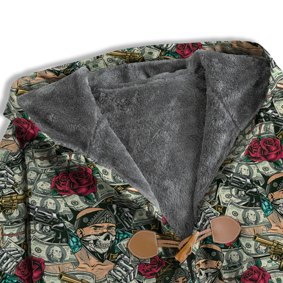 Gang Gun And Money Vintage Print Pattern Men's Windbreaker Jacket-grizzshop