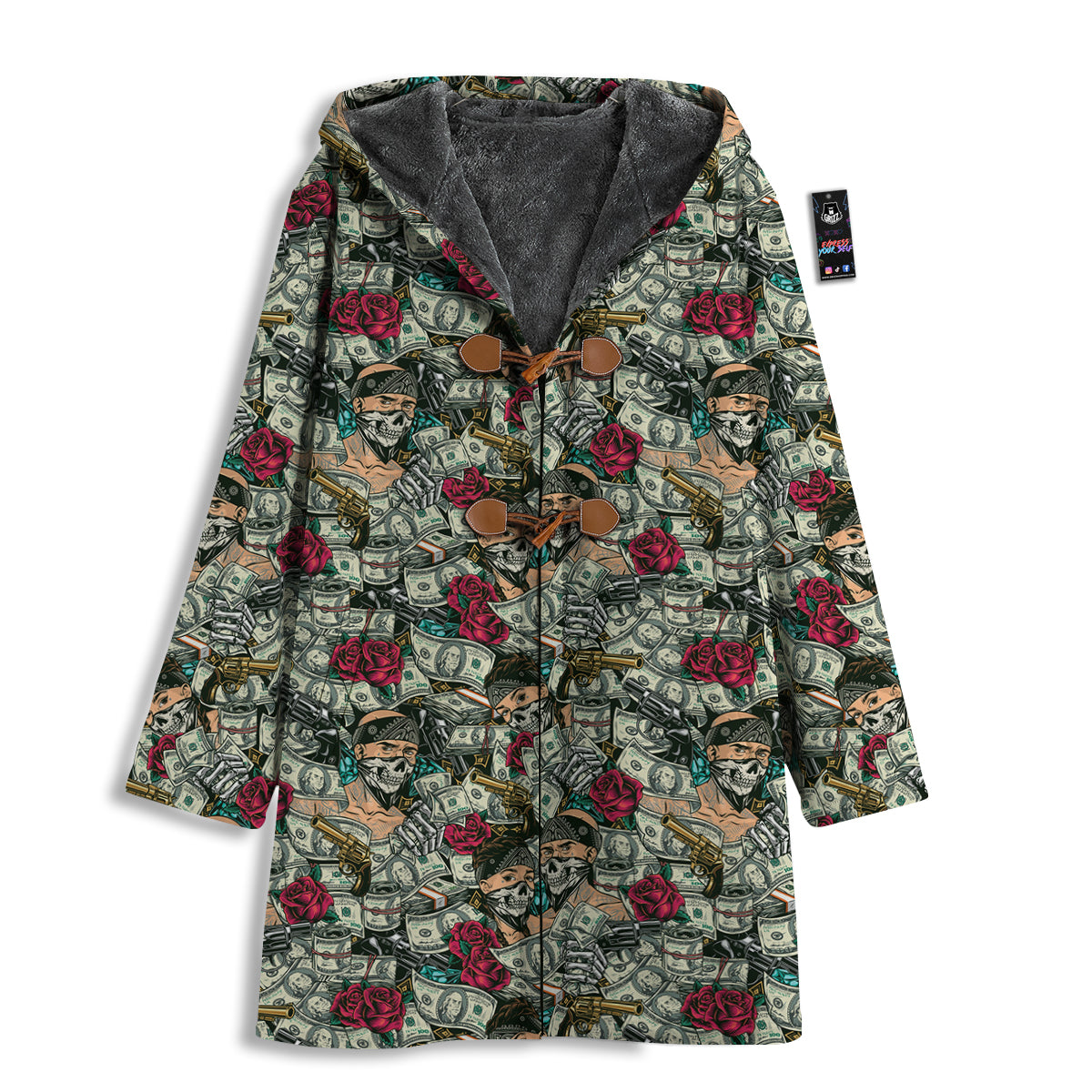 Gang Gun And Money Vintage Print Pattern Men's Windbreaker Jacket-grizzshop