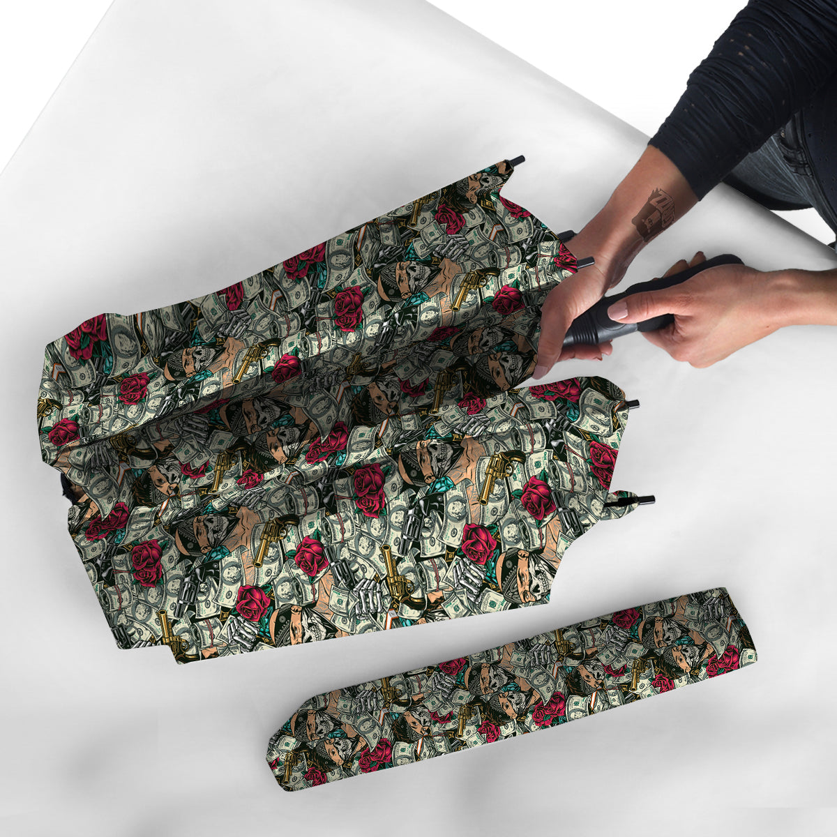 Gang Gun And Money Vintage Print Pattern Umbrella-grizzshop