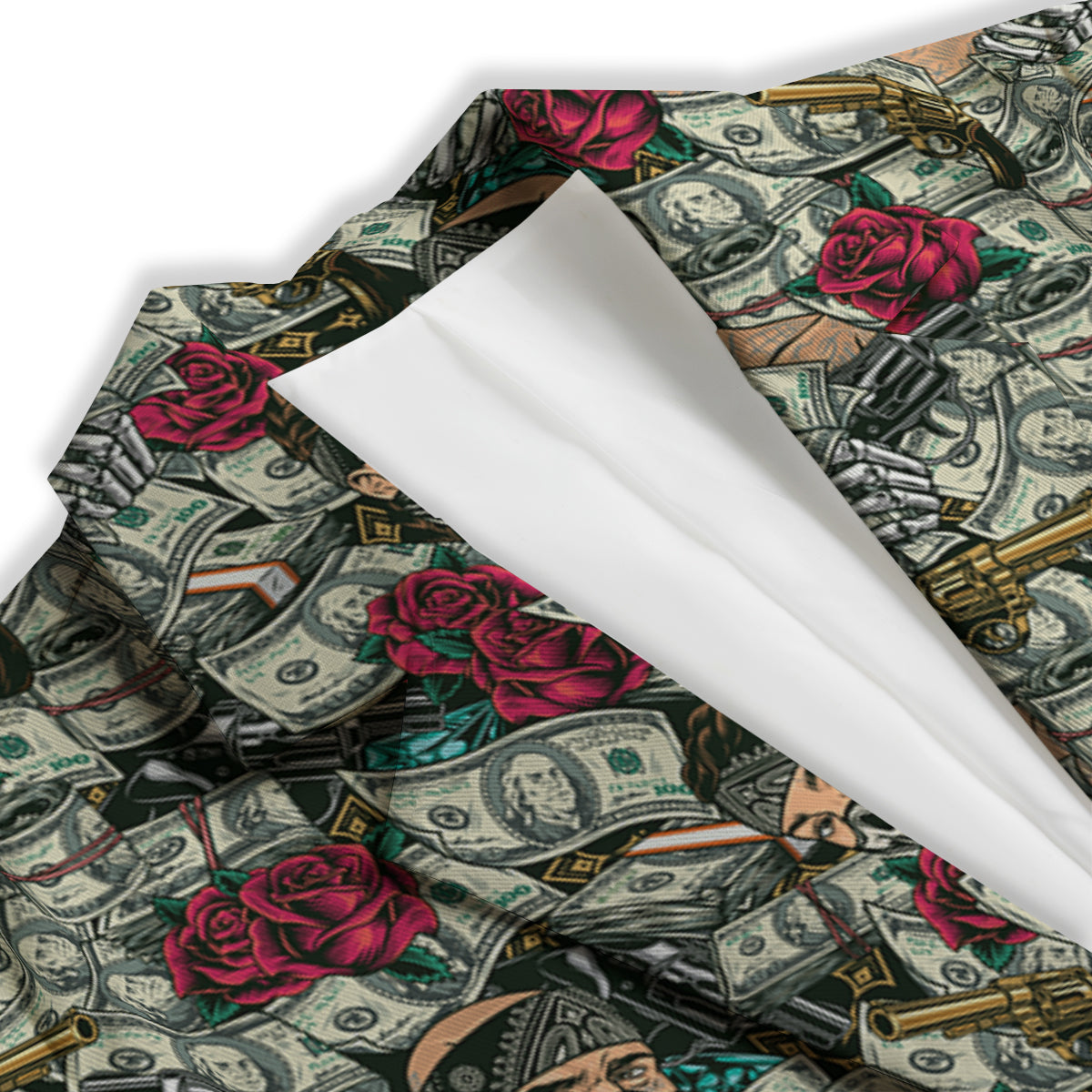Gang Gun And Money Vintage Print Pattern Women's Blazer-grizzshop