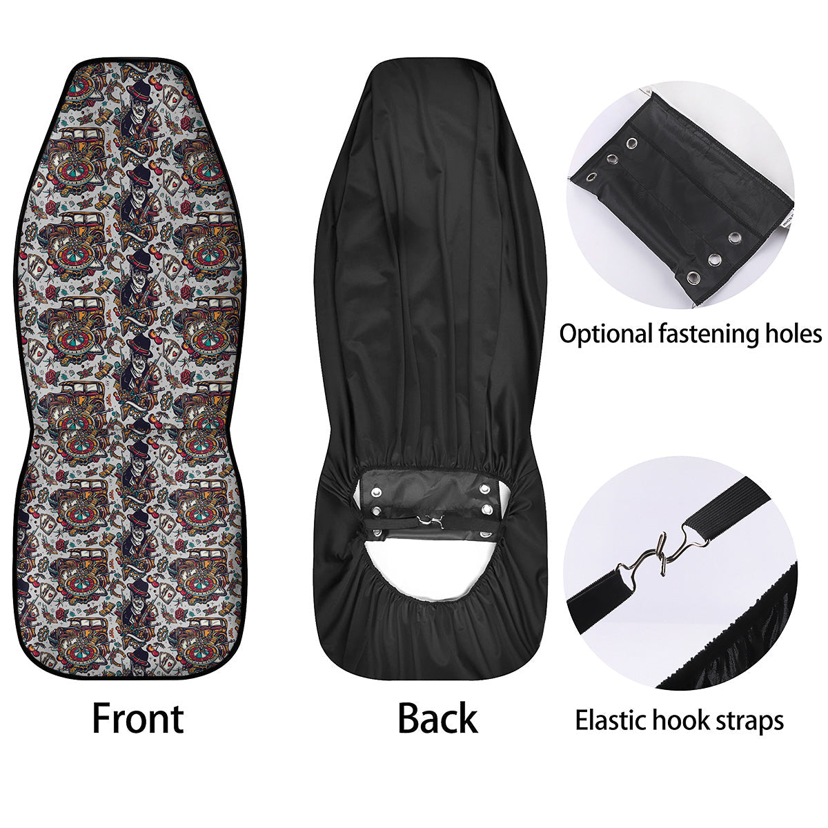 Gangsters And Criminal Tattoo Print Pattern Car Seat Covers-grizzshop