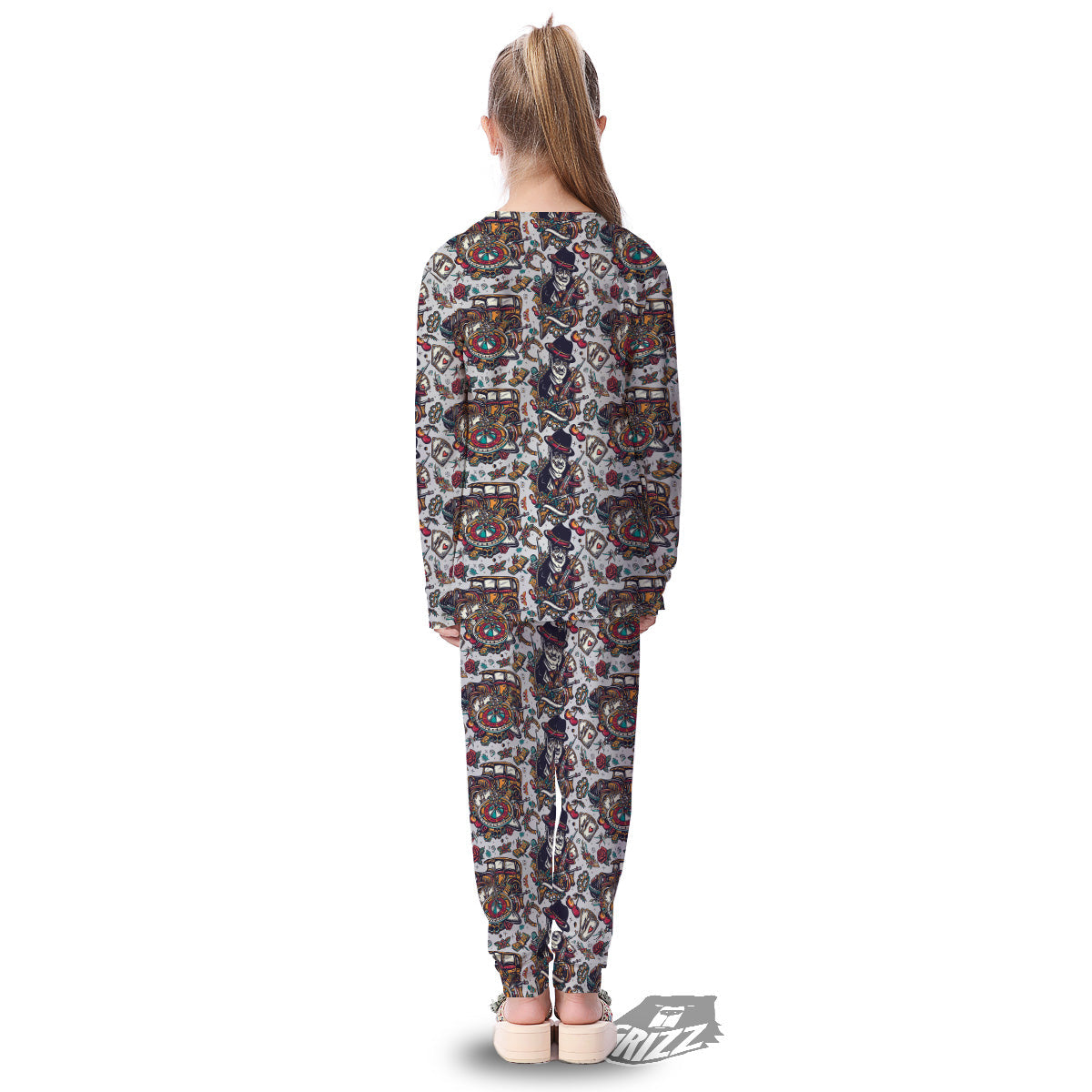 Gangsters And Criminal Tattoo Print Pattern Kid's Pajamas-grizzshop