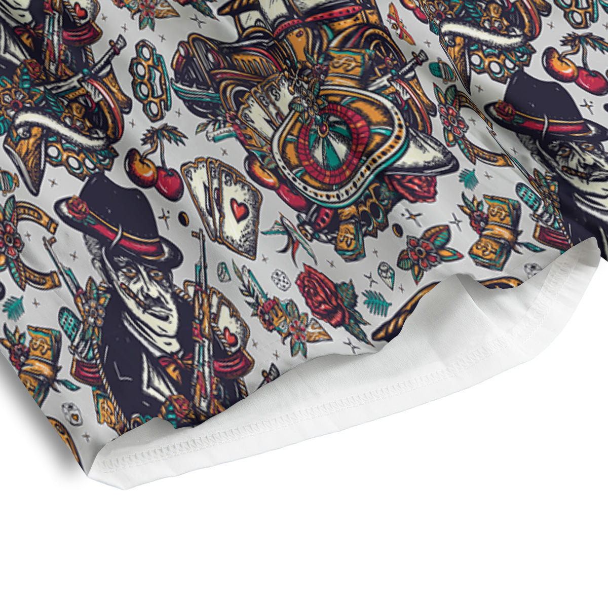 Gangsters And Criminal Tattoo Print Pattern Men's Athletic Shorts