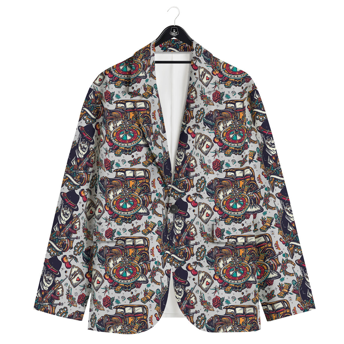 Gangsters And Criminal Tattoo Print Pattern Men's Sport Coat-grizzshop