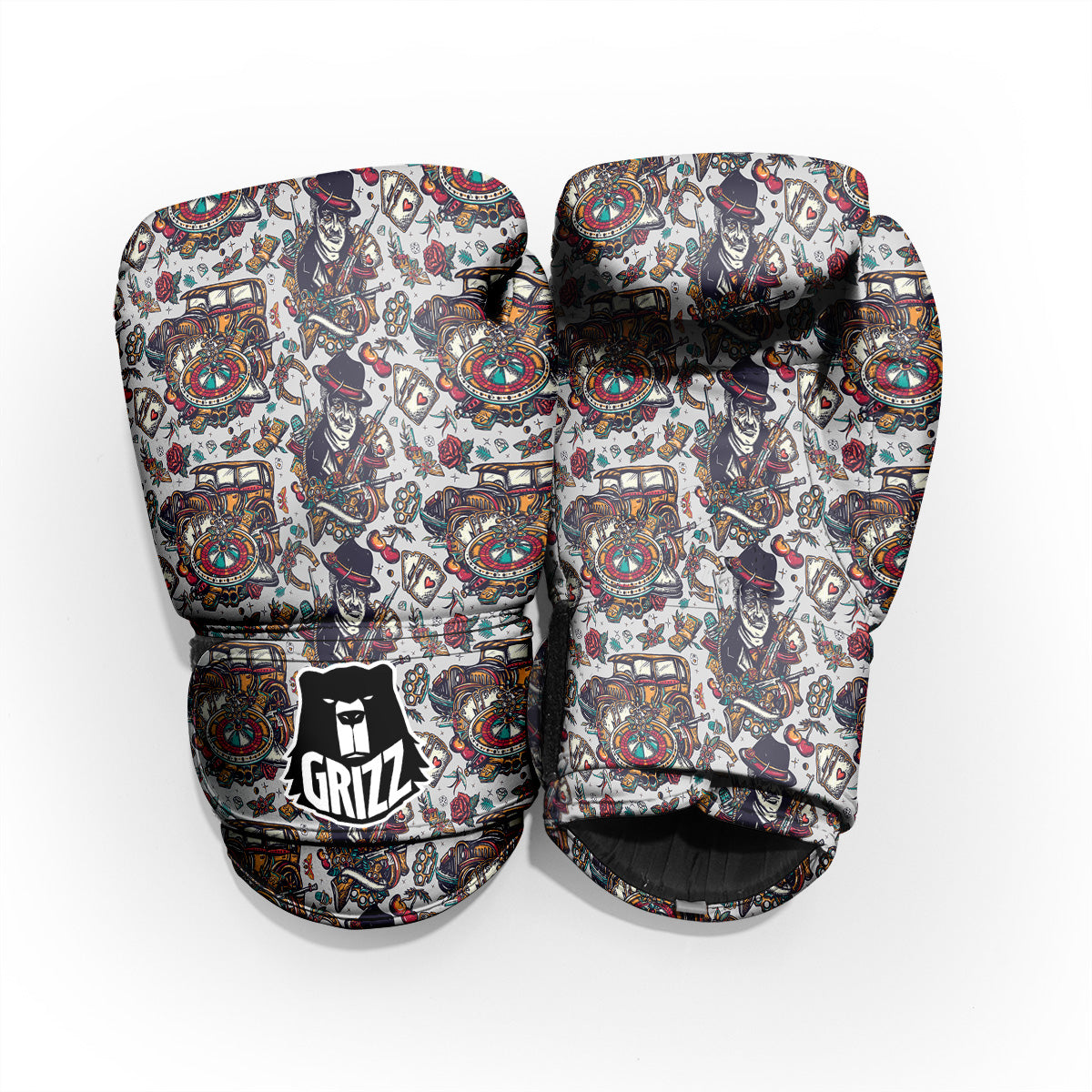 Gangsters And Criminal Tattoo Print Pattern Pro Boxing Glove