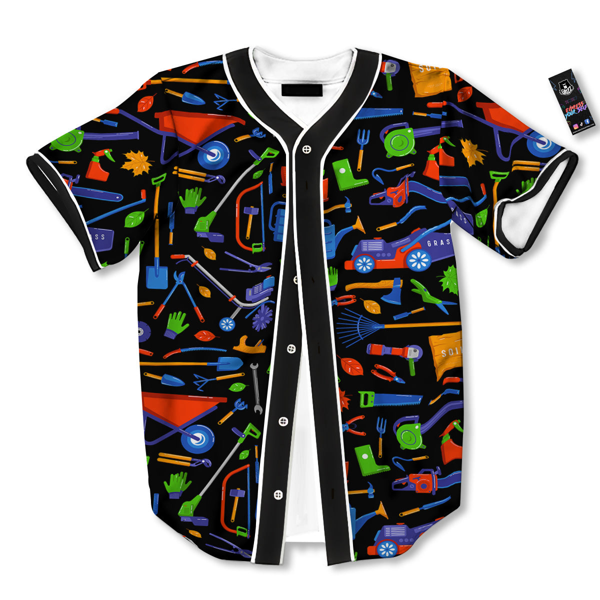 Garden Tools Print Pattern Baseball Jersey-grizzshop