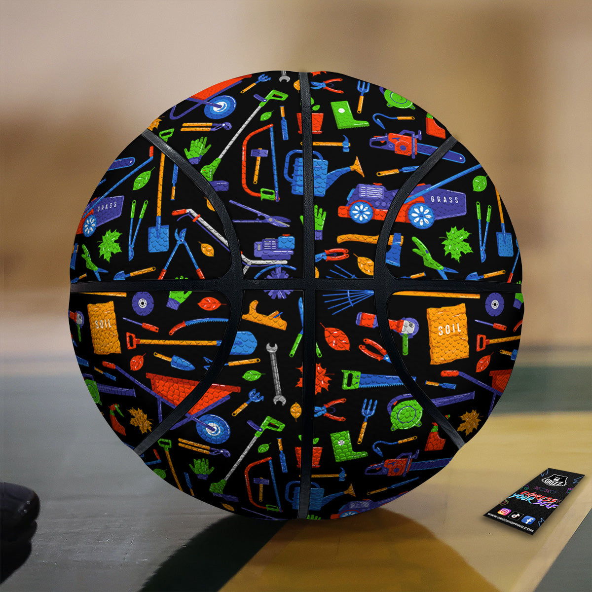 Garden Tools Print Pattern Basketball-grizzshop