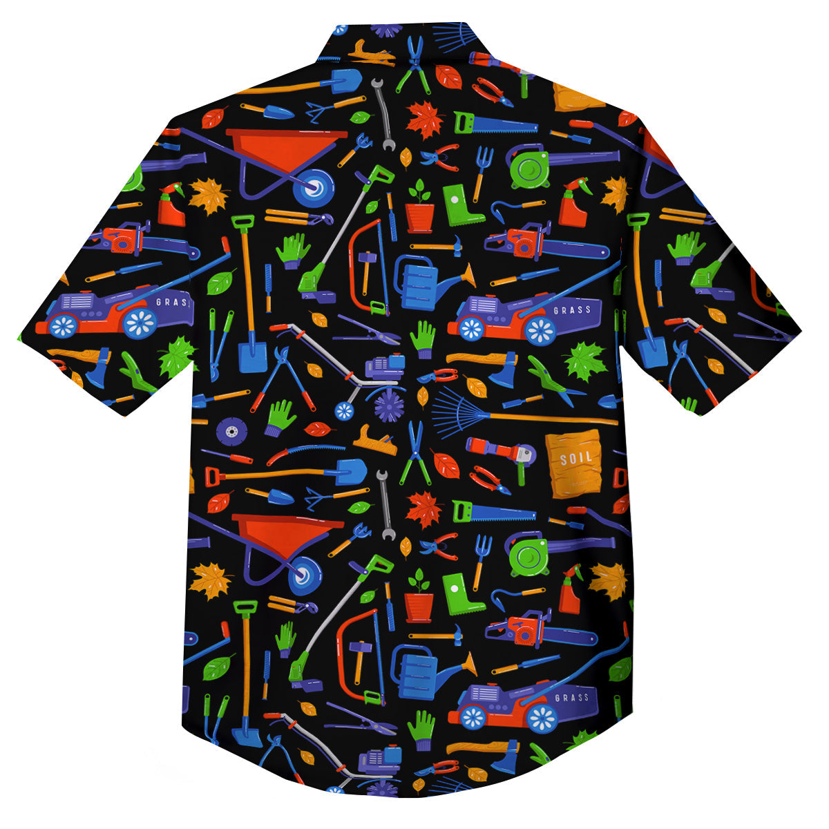 Garden Tools Print Pattern Button Up Shirt-grizzshop