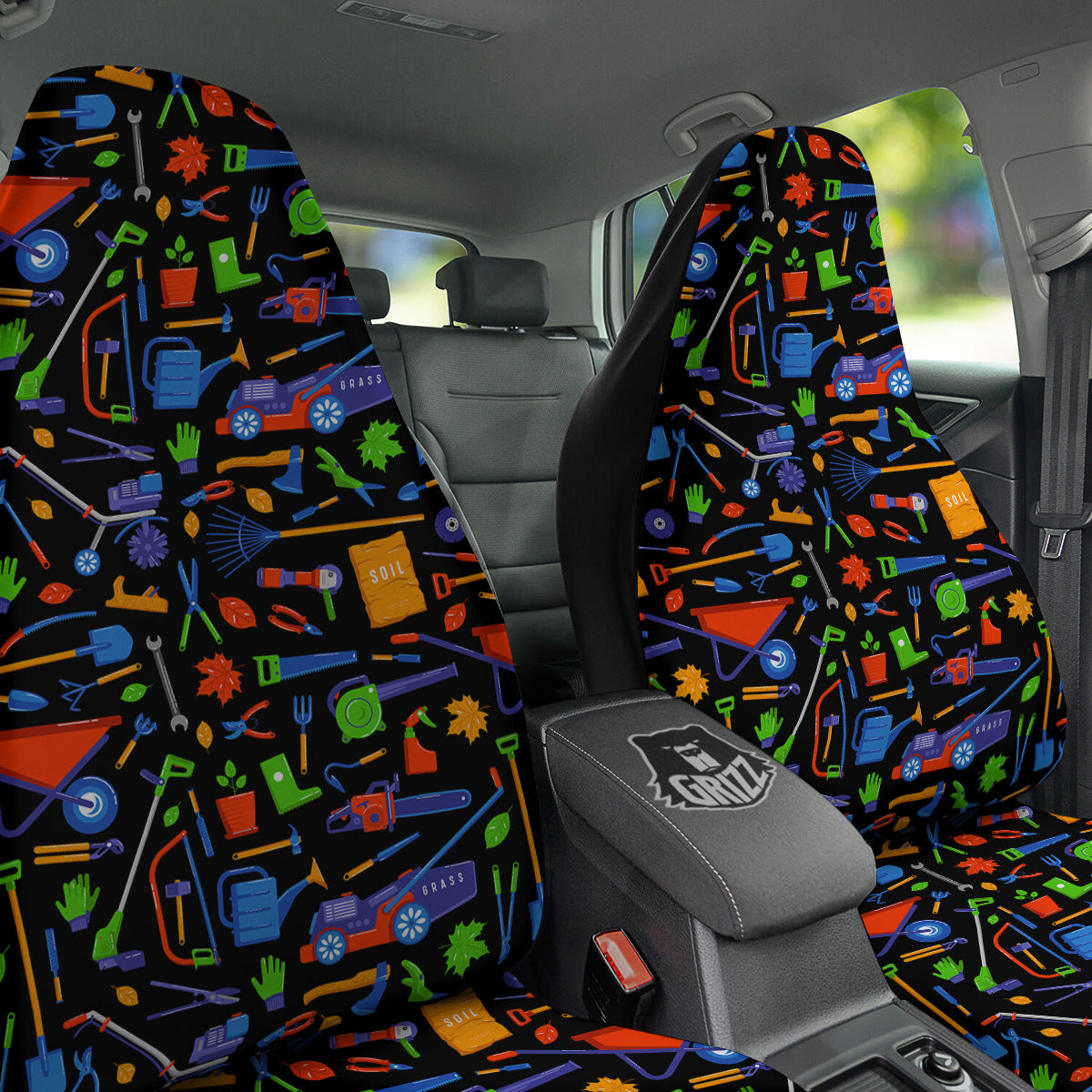 Garden Tools Print Pattern Car Seat Covers-grizzshop