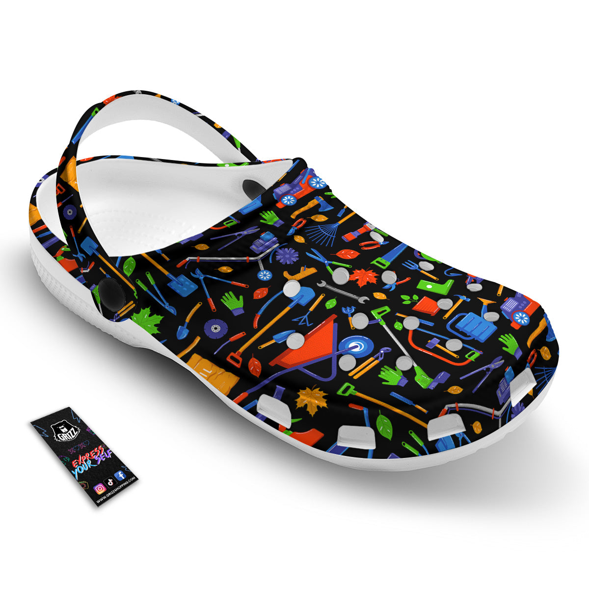 Garden Tools Print Pattern Clog-grizzshop