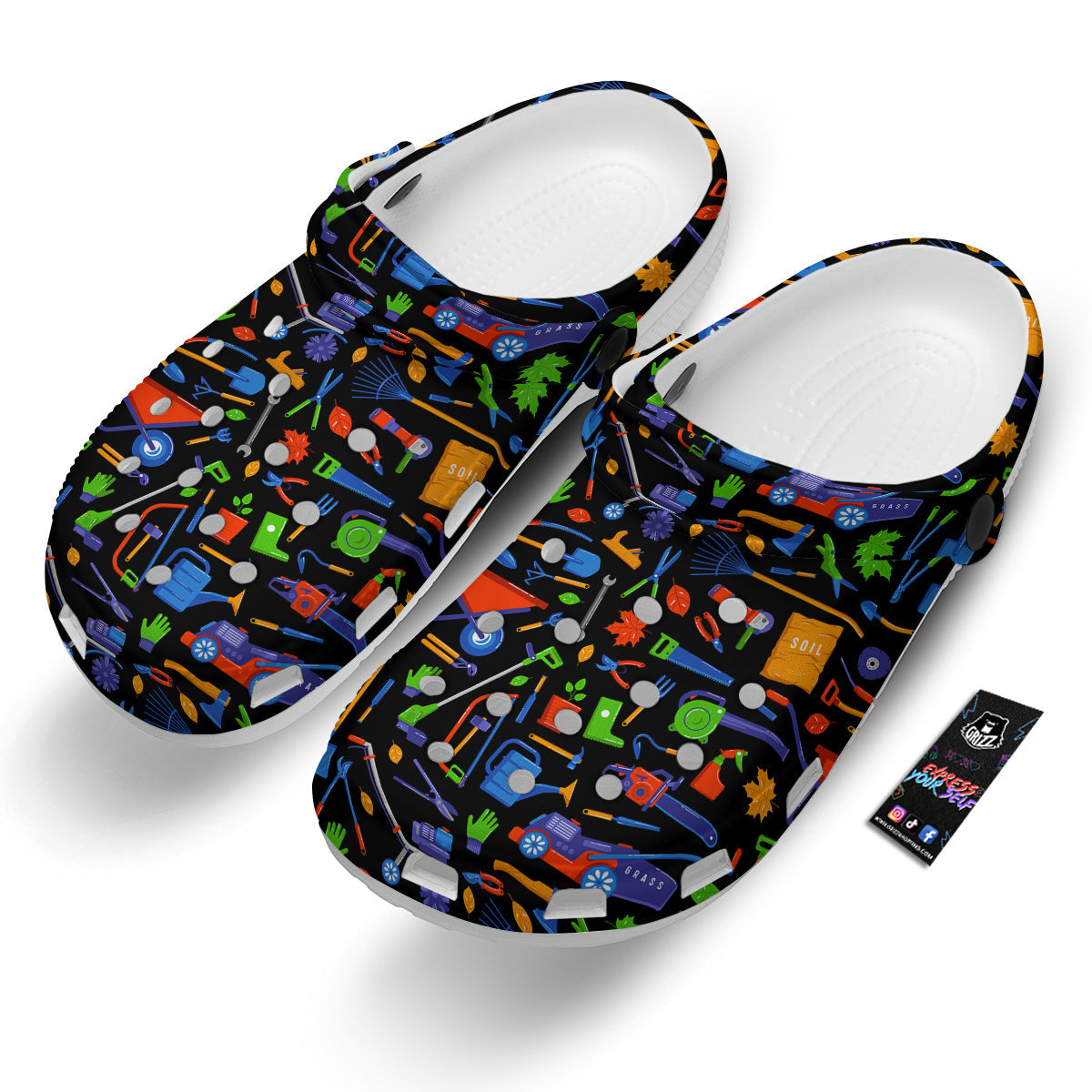 Garden Tools Print Pattern Clog-grizzshop