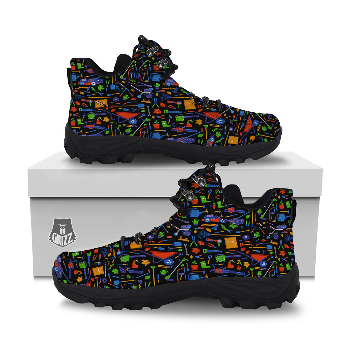 Garden Tools Print Pattern Hiking Shoes-grizzshop