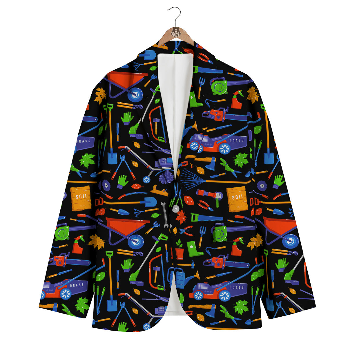 Garden Tools Print Pattern Men's Blazer-grizzshop
