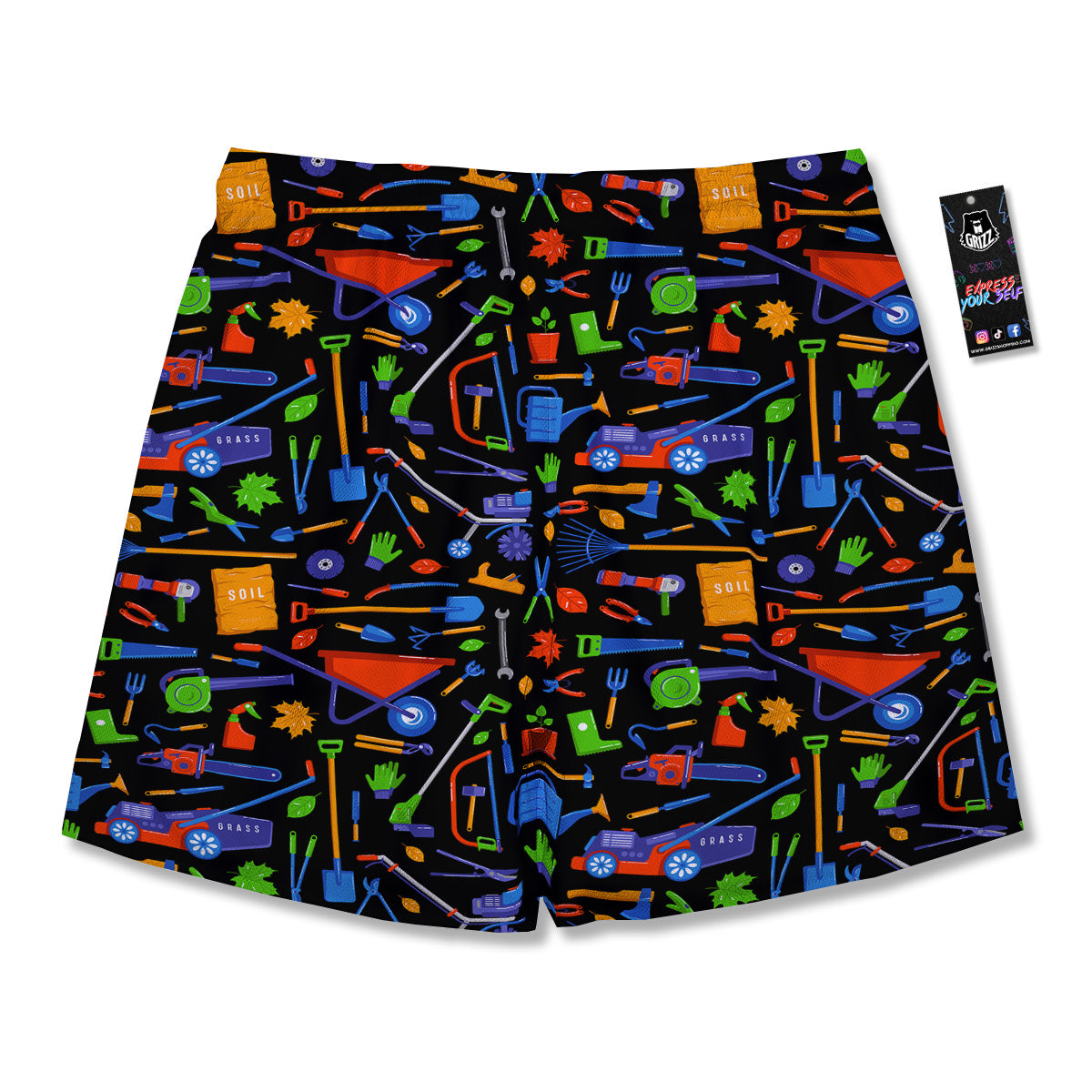 Garden Tools Print Pattern Men's Running Shorts-grizzshop