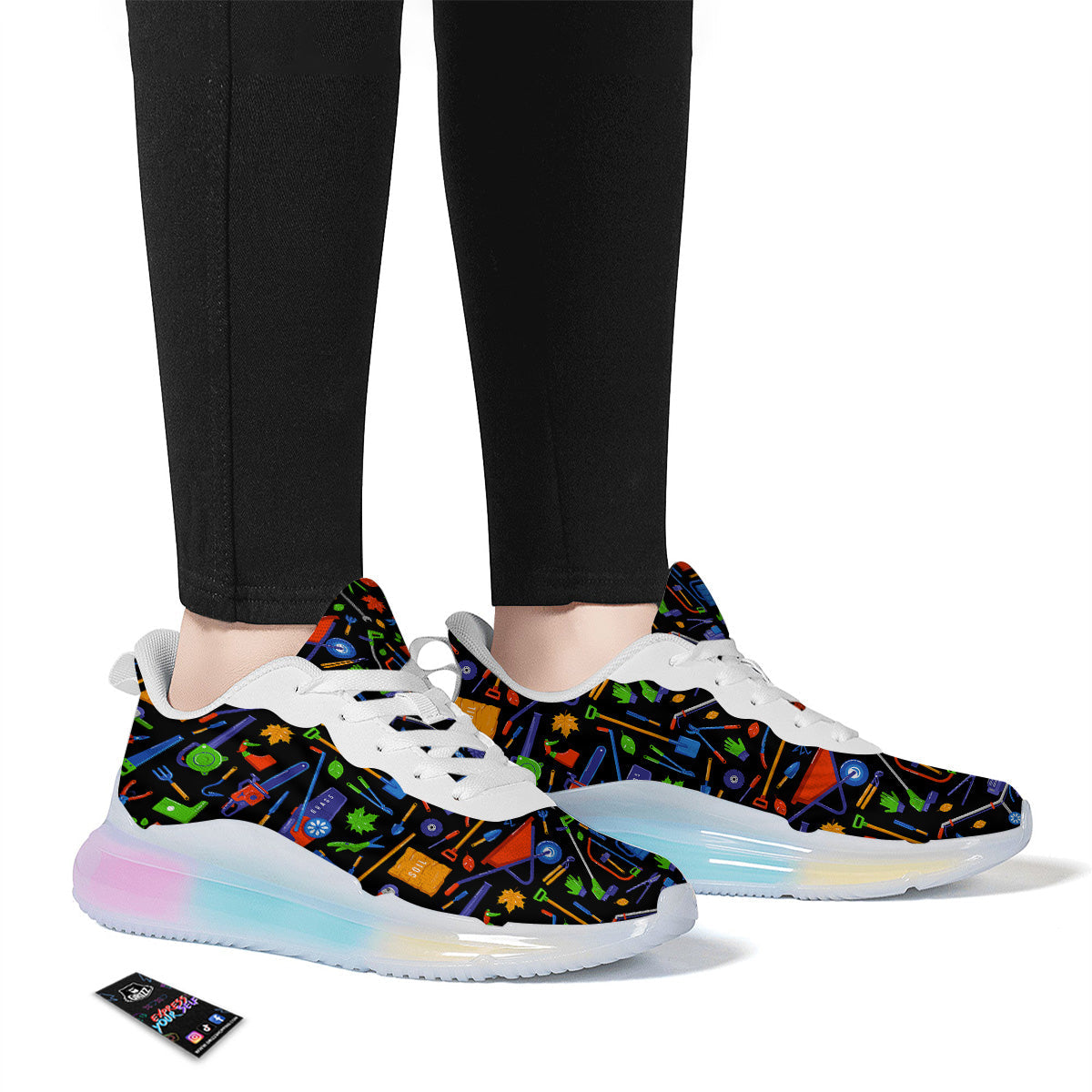 Garden Tools Print Pattern Running Sneakers-grizzshop