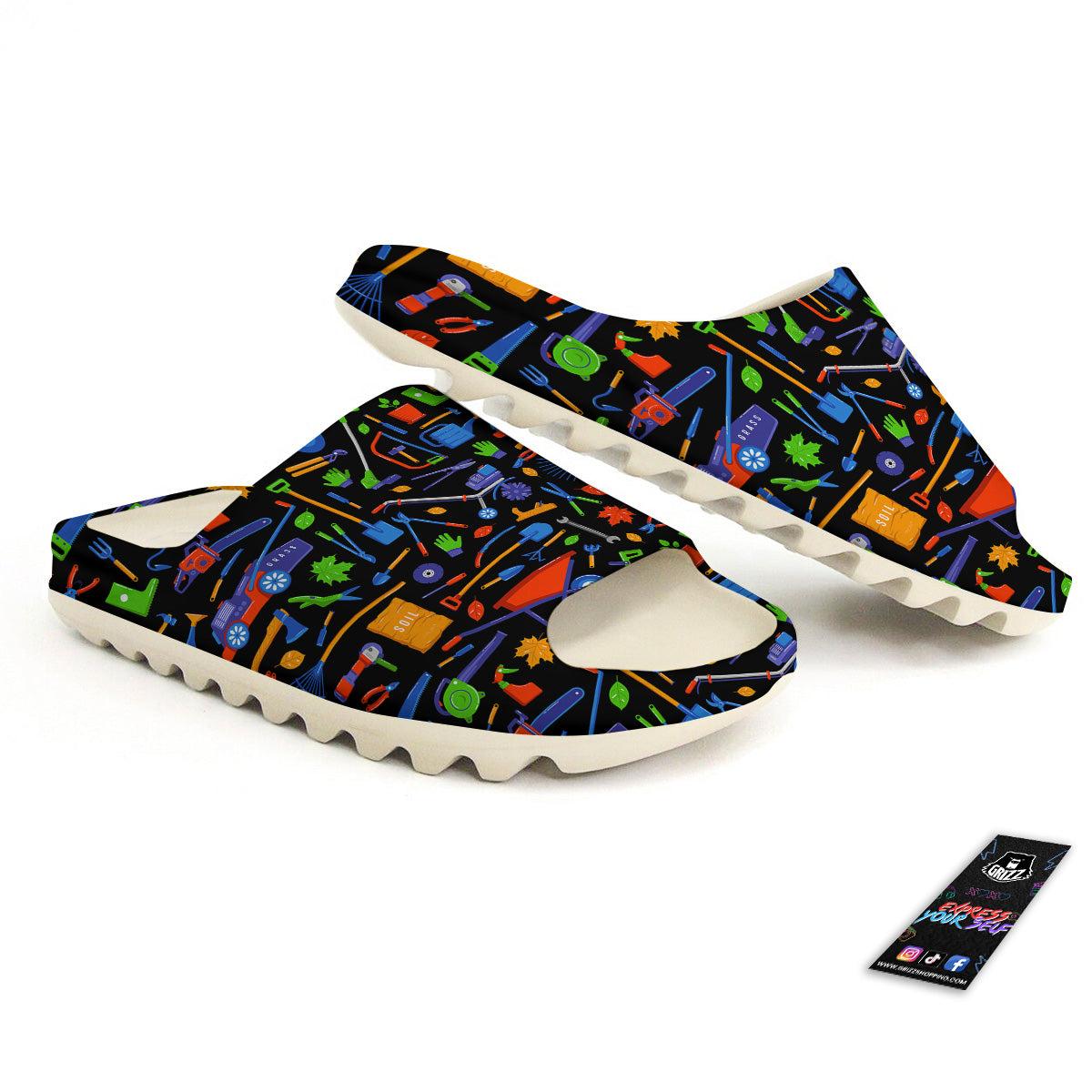 Garden Tools Print Pattern Sandals-grizzshop