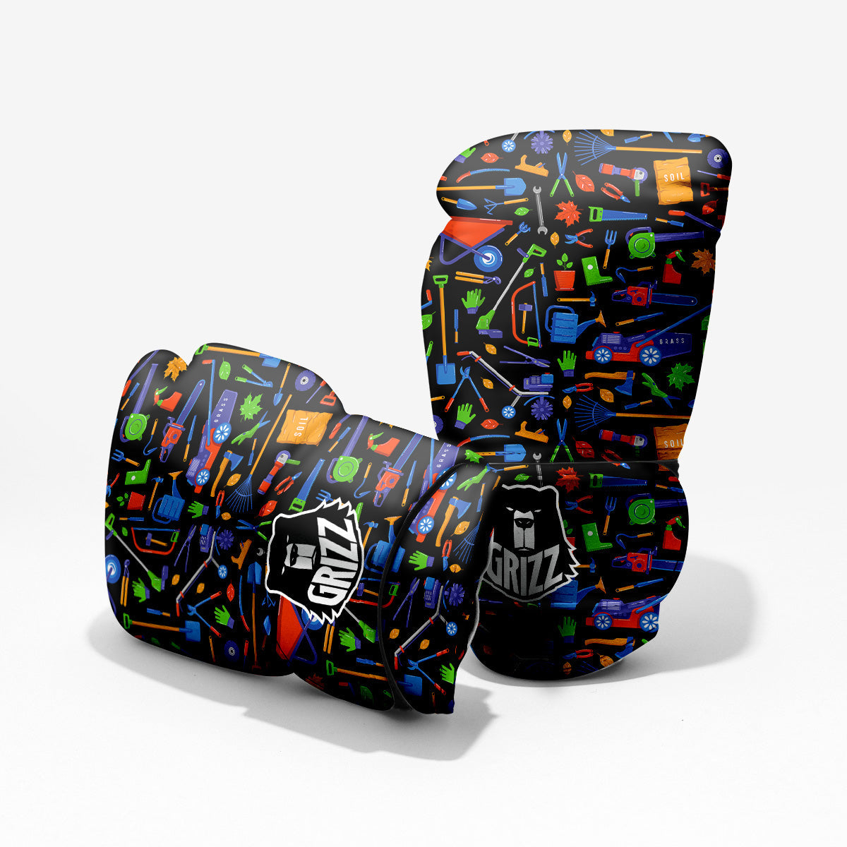 Garden Tools Print Pattern Sparring Gloves-grizzshop