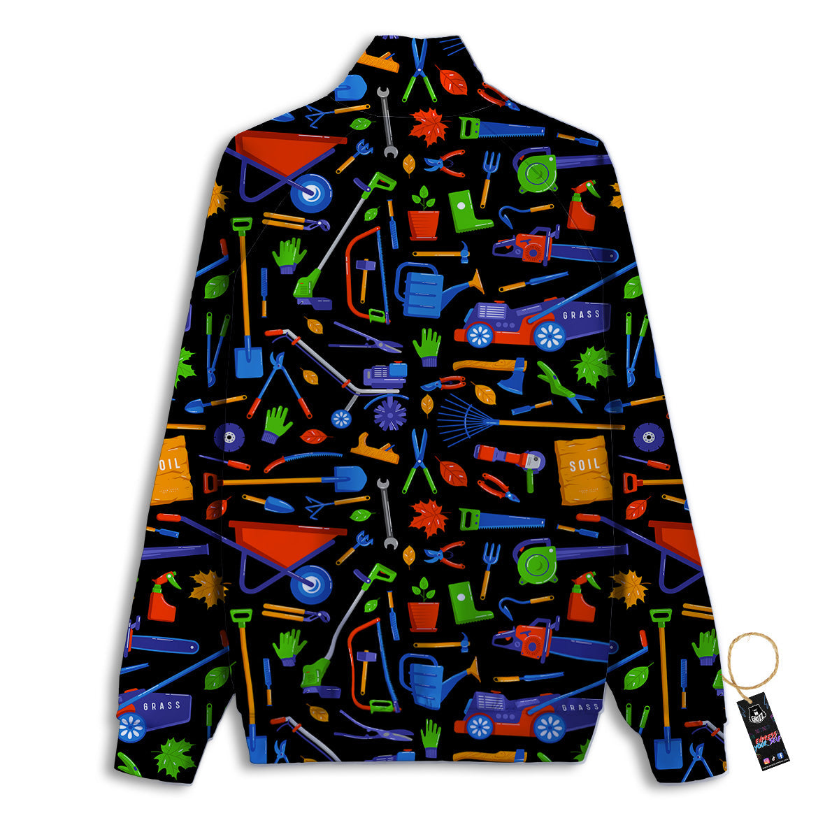 Garden Tools Print Pattern Track Jacket-grizzshop