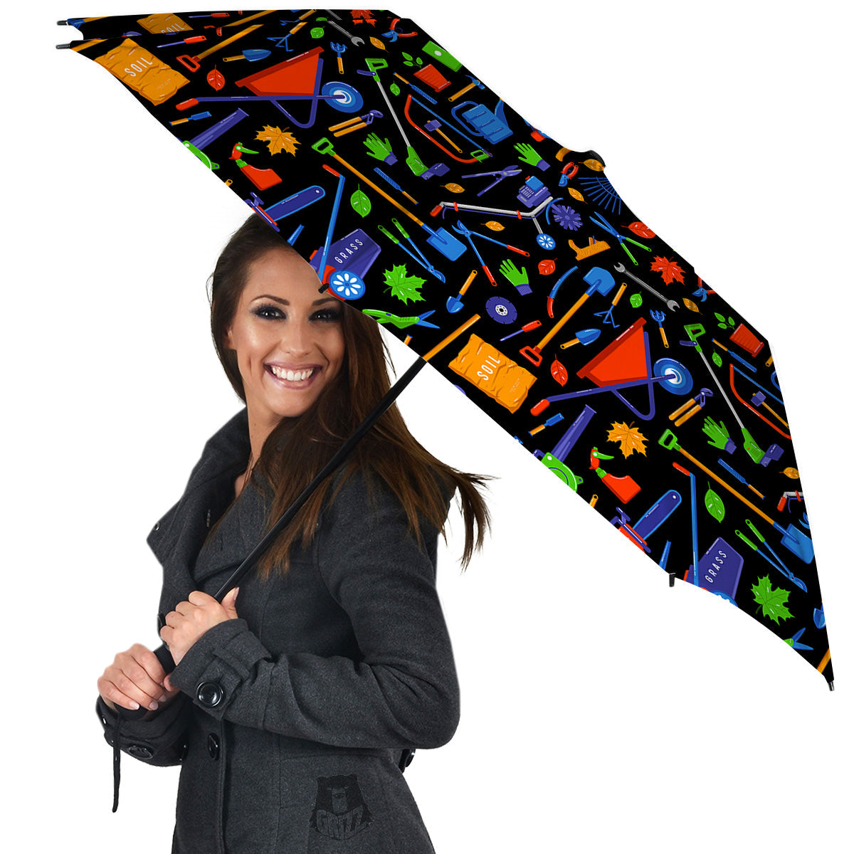 Garden Tools Print Pattern Umbrella-grizzshop