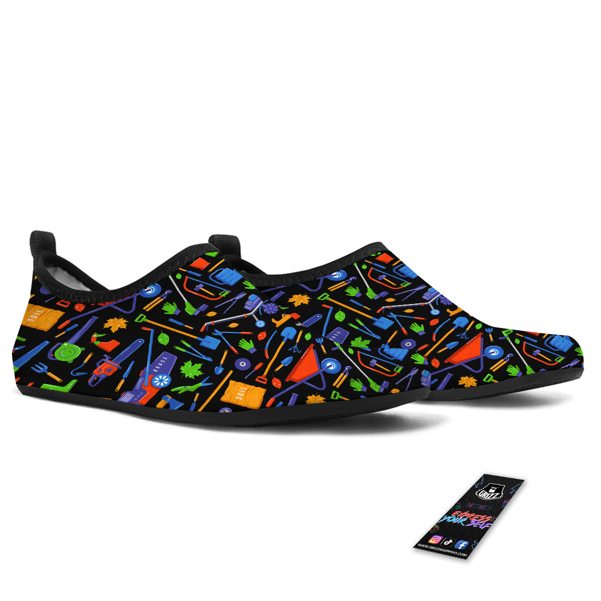 Garden Tools Print Pattern Water Shoes-grizzshop