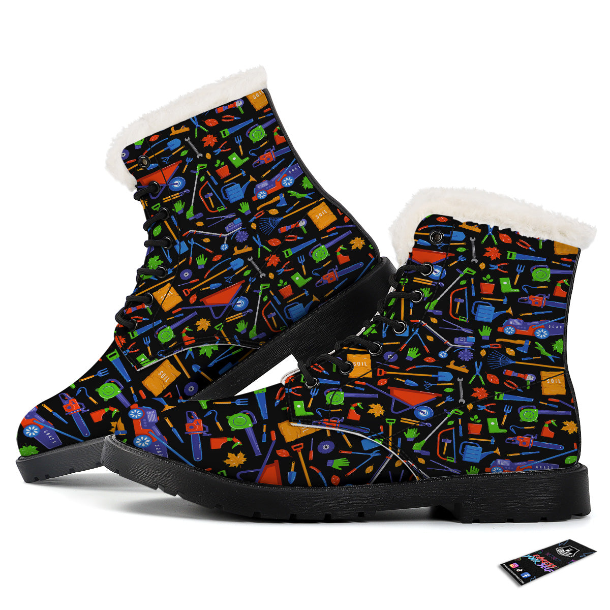 Garden Tools Print Pattern Winter Boots-grizzshop