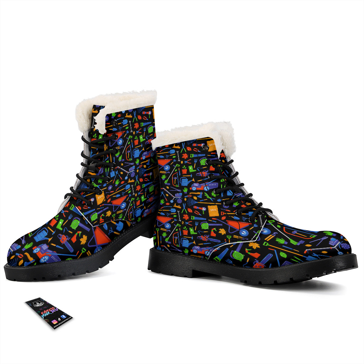 Garden Tools Print Pattern Winter Boots-grizzshop