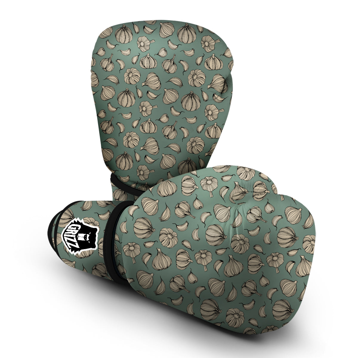 Garlic Vintage Print Pattern Boxing Gloves-grizzshop