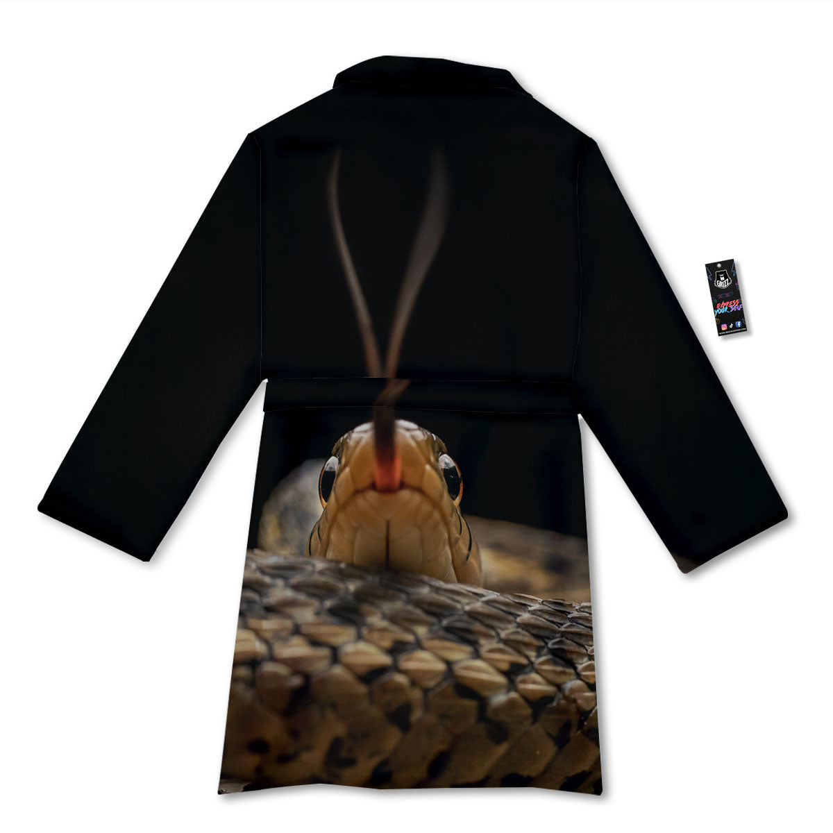 Garter Snake Print Bathrobe-grizzshop
