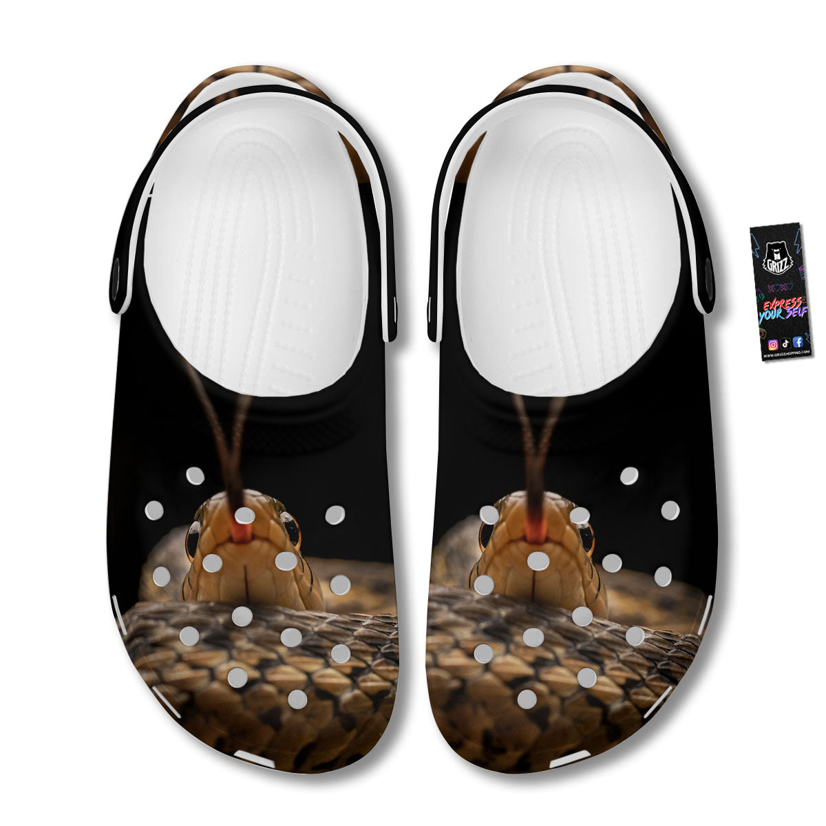 Garter Snake Print Clog-grizzshop