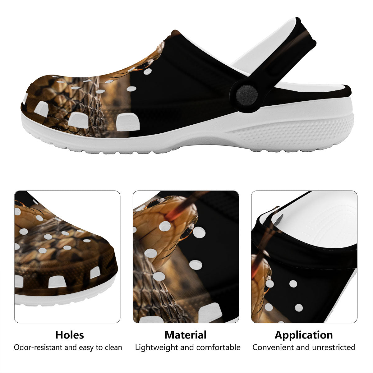 Garter Snake Print Clog-grizzshop