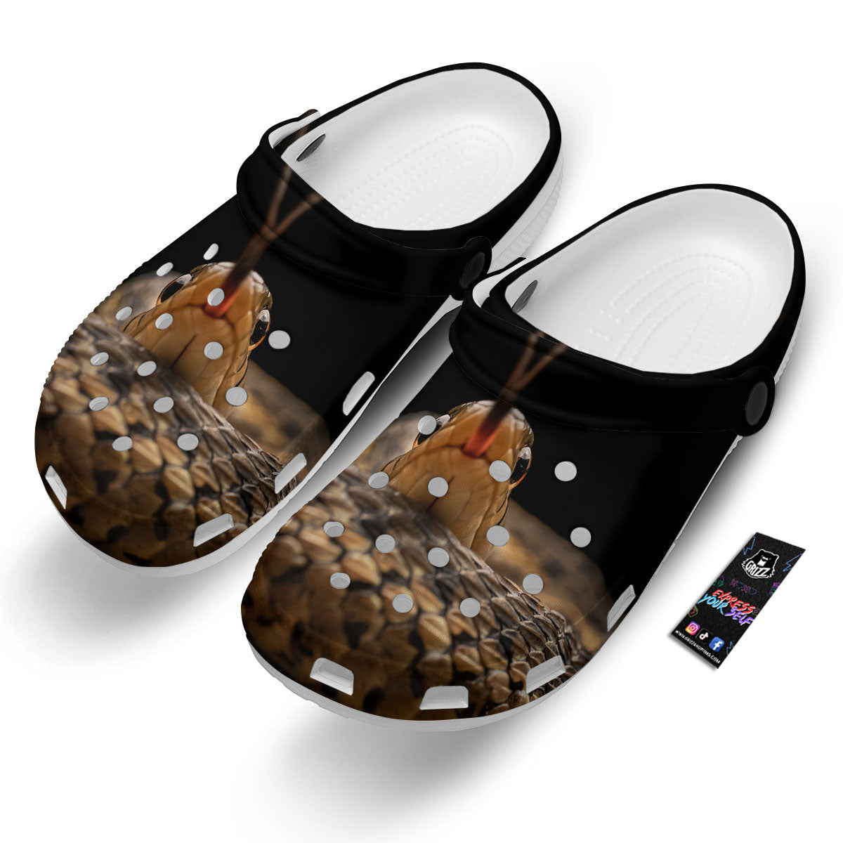 Garter Snake Print Clog-grizzshop