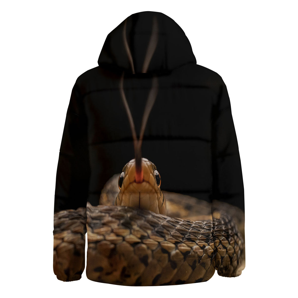 Garter Snake Print Down Jacket-grizzshop