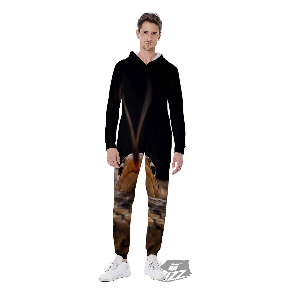 Garter Snake Print Men's Jumpsuit-grizzshop