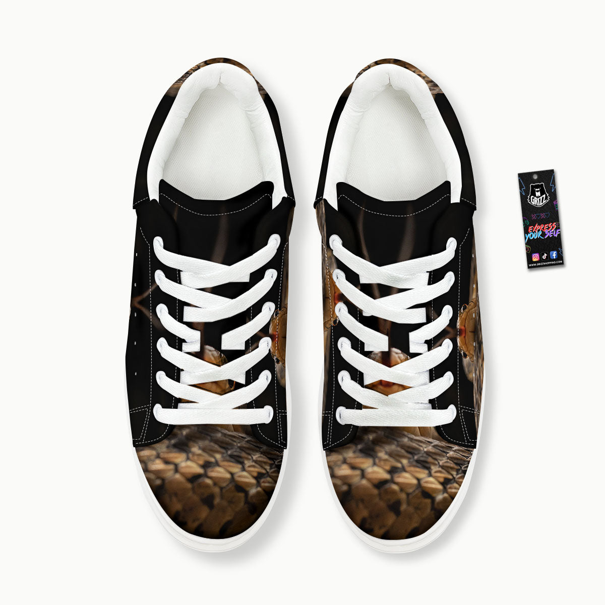 Garter Snake Print Platform Shoes-grizzshop