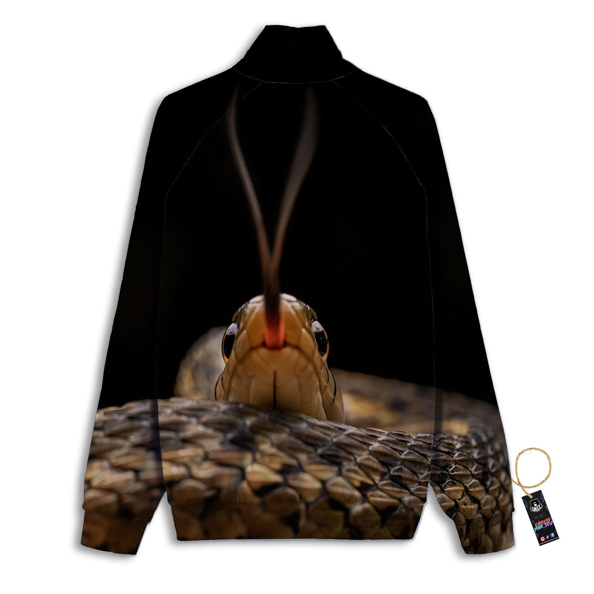 Garter Snake Print Track Jacket-grizzshop