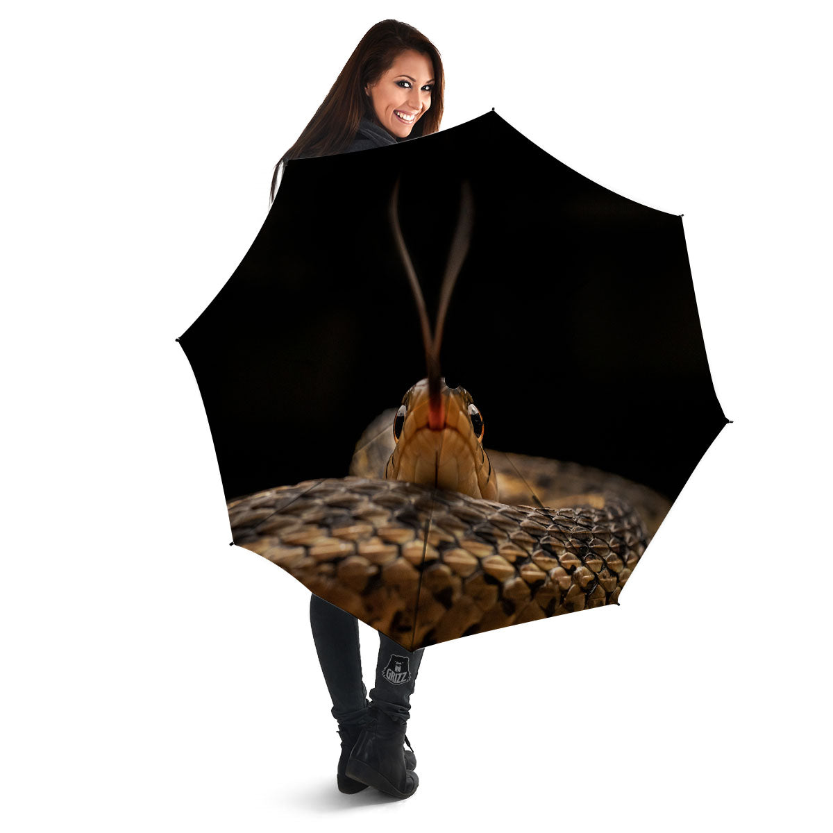 Garter Snake Print Umbrella-grizzshop