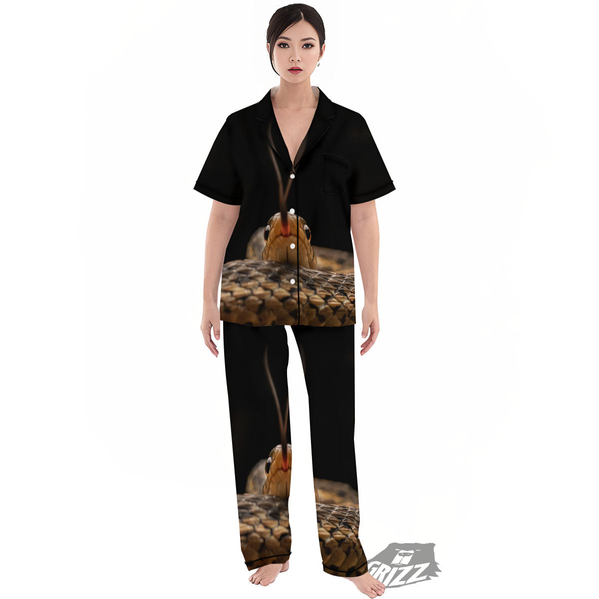 Garter Snake Print Women's Pajamas Set-grizzshop