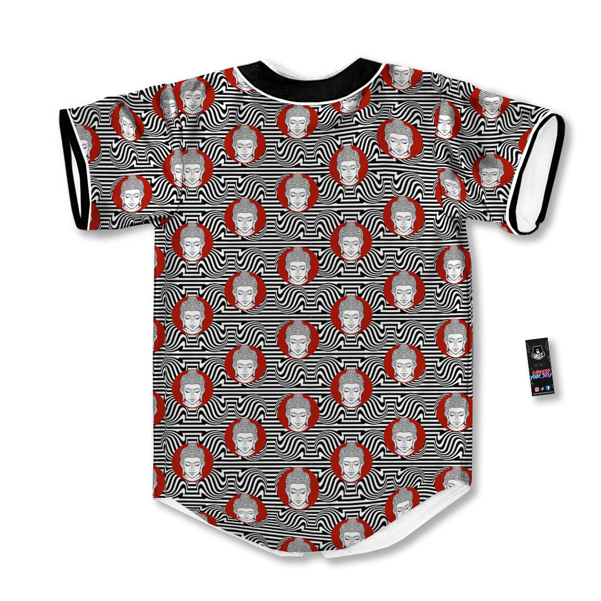 Gautama Buddha Print Pattern Baseball Jersey-grizzshop